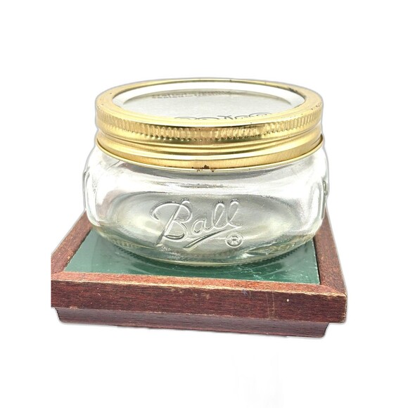 Ball Clear WIDE MOUTH 1/2 Pint Squatty Mason Jar With Lid - Picture 1 of 9